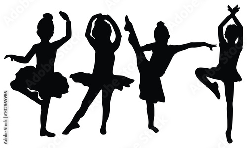 silhouettes of dancing girls
