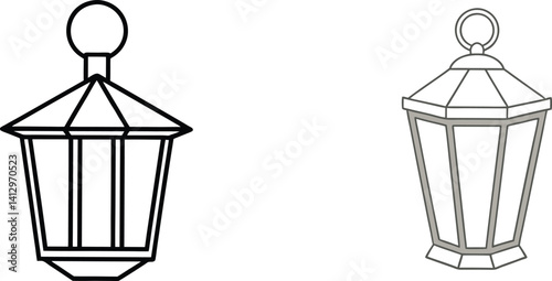 Elegant Lanterns In Vector Format Ornamental Lighting Elements Isolated On White Background