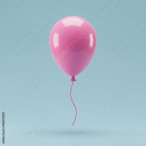 Obraz na płótnie Pink balloon on blue background for party decoration or event design w salonie