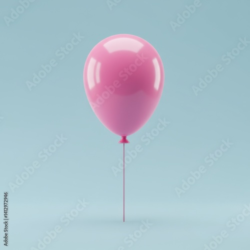 Obraz na płótnie Pink balloon on light blue background for celebration and party decor w salonie