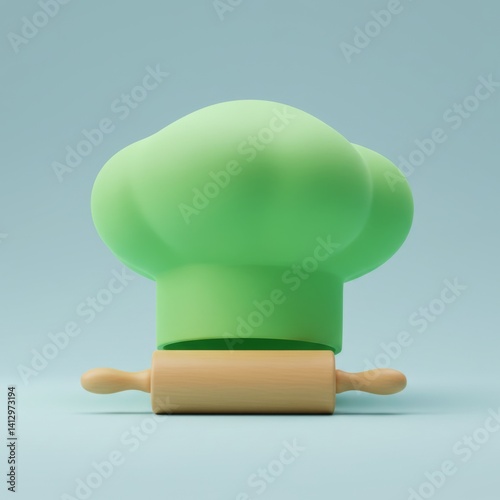 Obraz na płótnie Culinary art concept with chef hat and rolling pin for kitchen decor w salonie