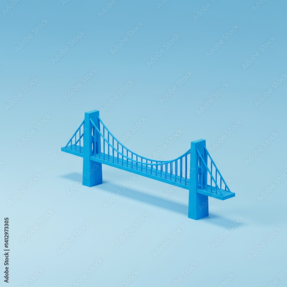 Minimalist blue bridge design for creative visual projects