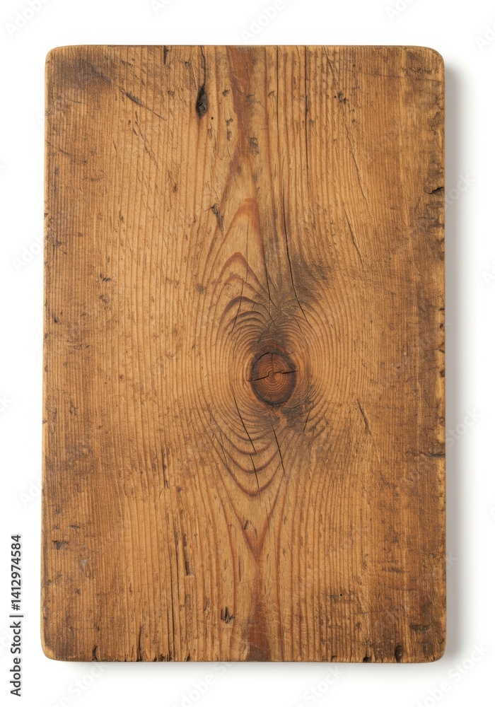 Rustic wooden cutting board with natural grain for kitchen decor and culinary use