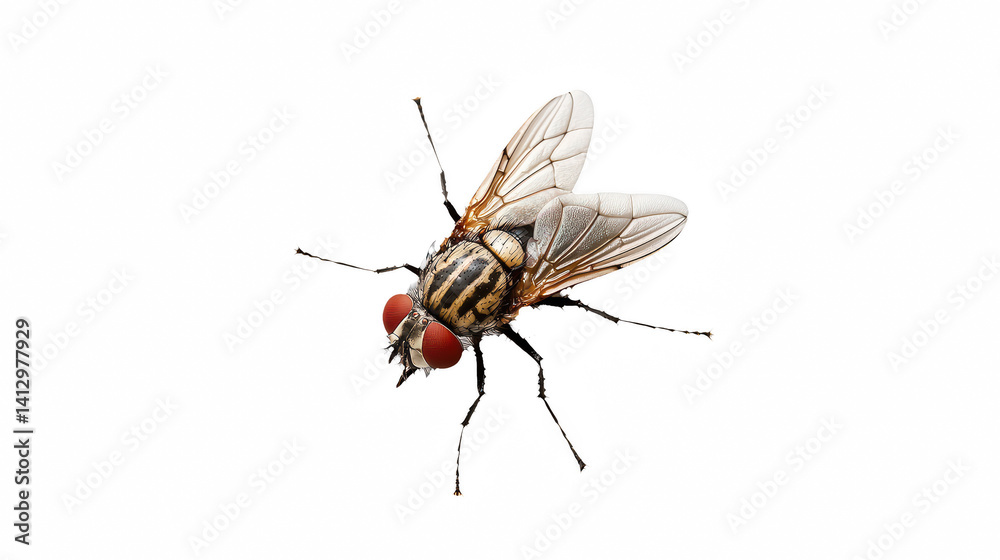 Fototapeta premium a fly on a transparent background, PNG image, PNG file, Generative art.