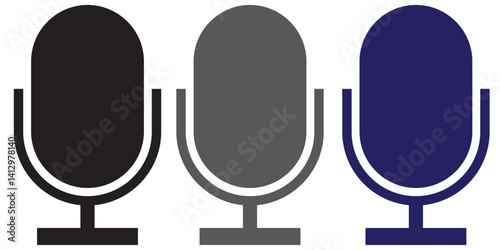 Microphone Icons set. variant microphone icon. Karaoke mic. Podcast microphone. web and mobile icons. vector illustration