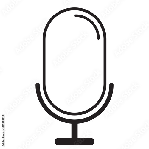 Different variant podcast microphone. Karaoke mic web and mobile app icon. Voice, recording Studio Symbol collection. Logo template for many purpose. Vector illustration
