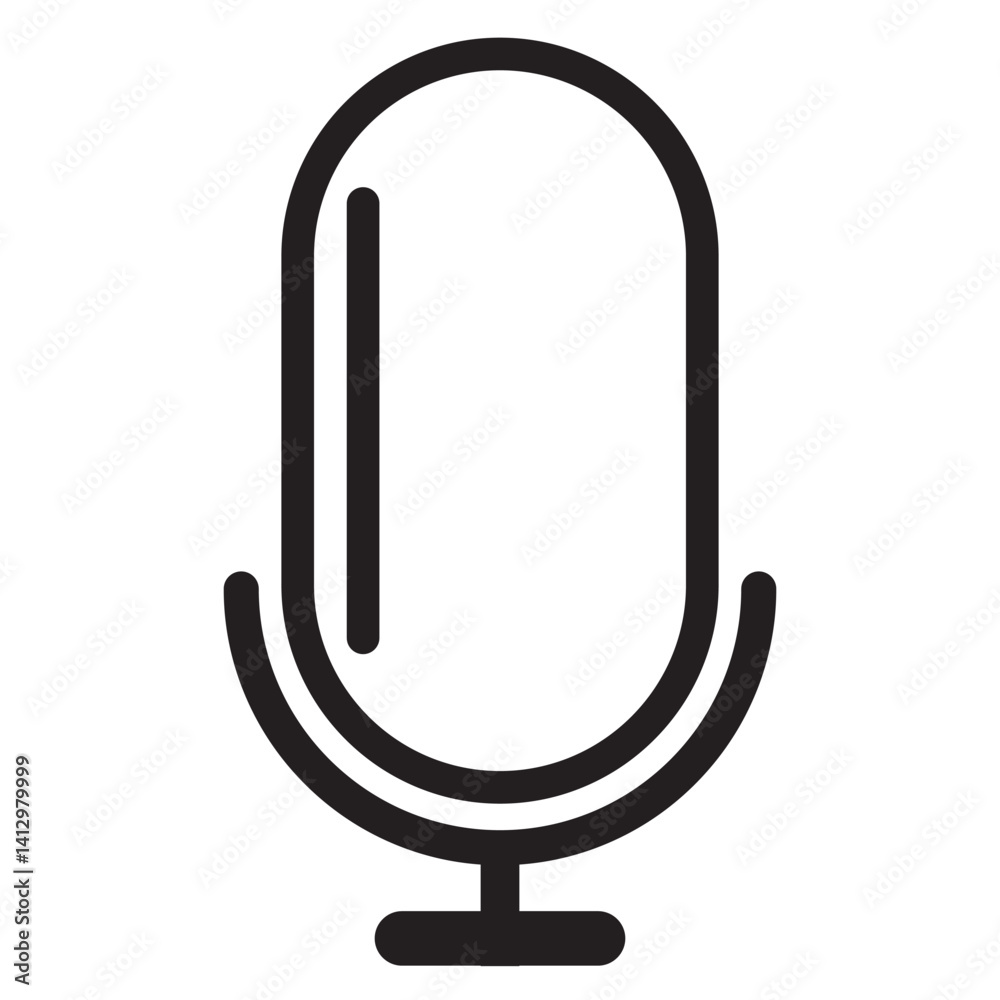 Microphone black icons set. Variant microphone flat or line vector collection isolated on transparent background. Karaoke mic. Podcasting, music, voice, speech, radio sign or symbol for web and mobile