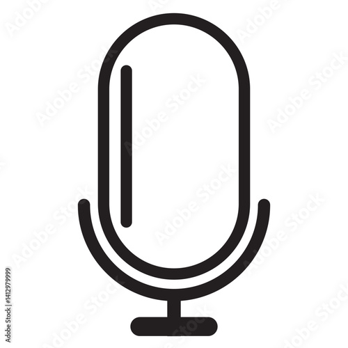 Microphone black icons set. Variant microphone flat or line vector collection isolated on transparent background. Karaoke mic. Podcasting, music, voice, speech, radio sign or symbol for web and mobile