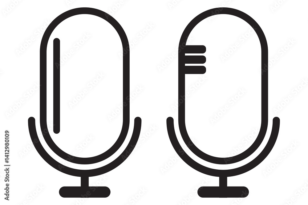 Microphone Icons set. variant microphone icon. Karaoke mic. Podcast microphone. web and mobile icons. vector illustration Microphone Icons set. variant microphone icon. Karaoke mic. Podcast microphone. web and mobile icons. vector illustration