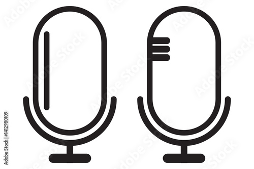 Microphone Icons set. variant microphone icon. Karaoke mic. Podcast microphone. web and mobile icons. vector illustration