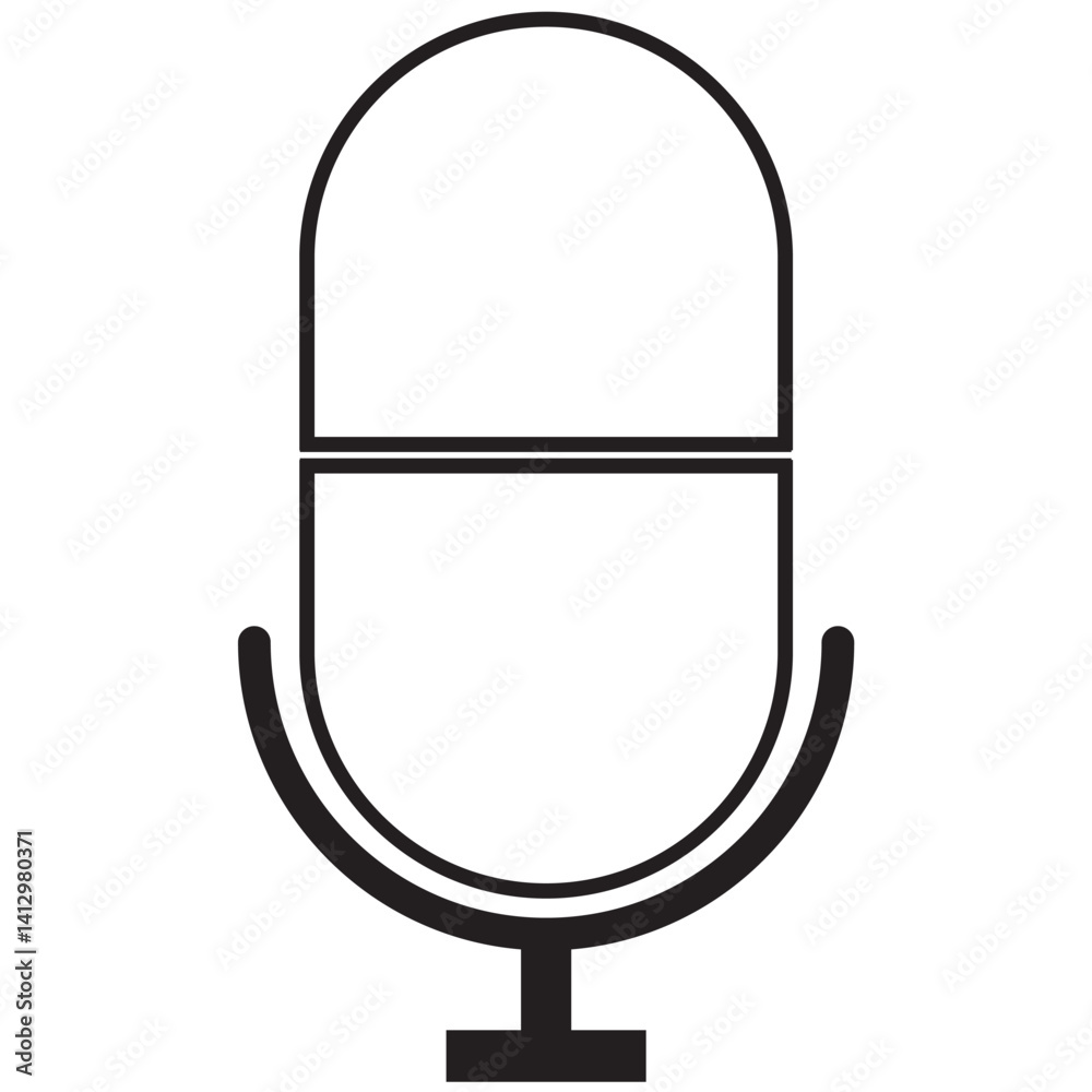 Microphone black icons set. Variant microphone flat or line vector collection isolated on transparent background. Karaoke mic. Podcasting, music, voice, speech, radio sign or symbol for web and mobile Microphone black icons set. Variant microphone flat or line vector collection isolated on transparent background. Karaoke mic. Podcasting, music, voice, speech, radio sign or symbol for web and mobile