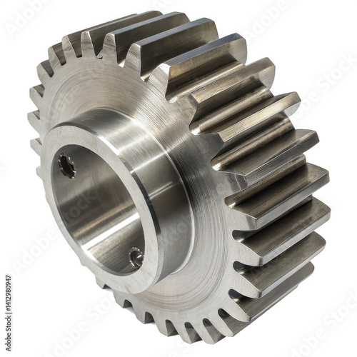High-Precision Stainless Steel Spur Gear 45-Degree Angle, Industrial Strength, Precise Machining, Durable Construction, Mechanical Engineering