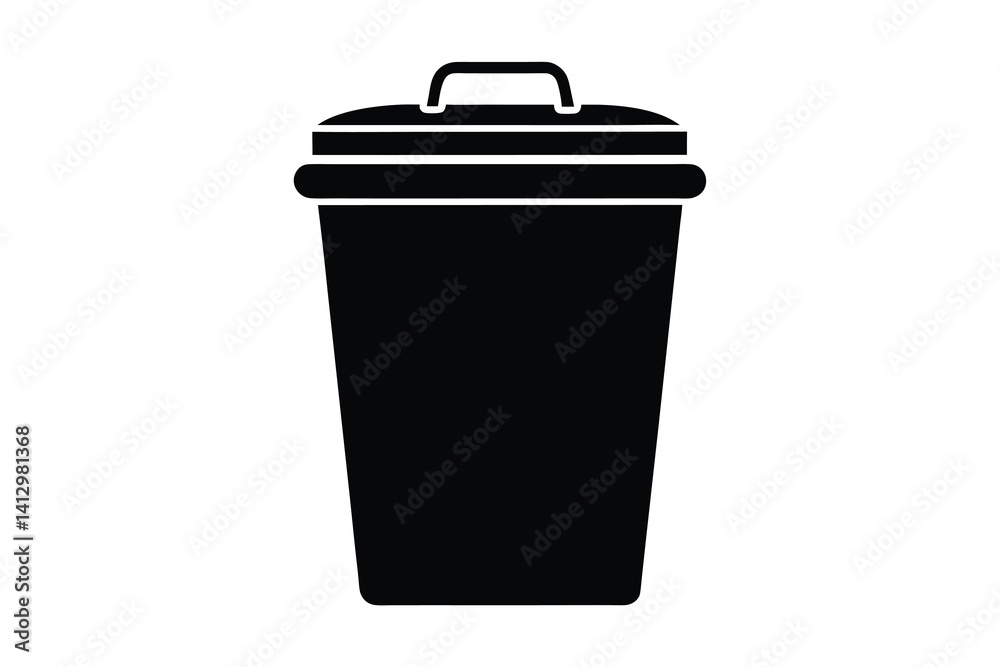 Trash delete icon silhouette vector illustration design on white background Trash delete icon silhouette vector illustration design on white background