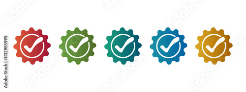 Approved icon or checkmark sign vector illustration
