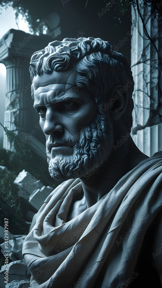 Obraz premium Illustration of Sculpture of a Stoic, representing Philosophy and Stoicism
