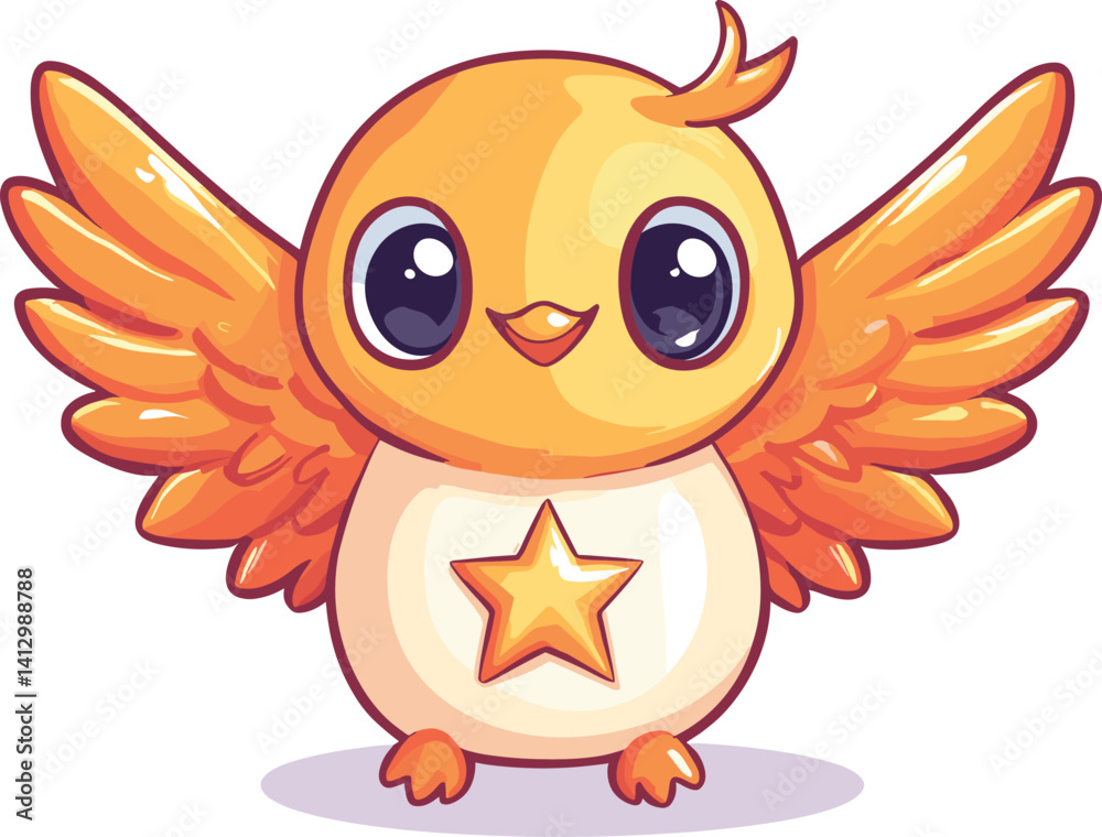 Cute winged creature with a star Cute winged creature with a star