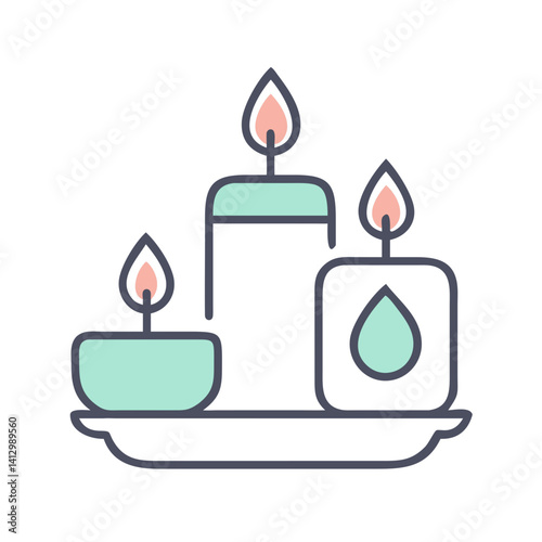 Aromatherapy Candles Icon Representing Spa
