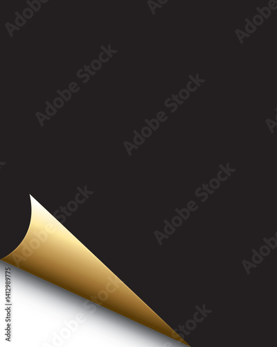 A sleek black background with a golden corner peeking out