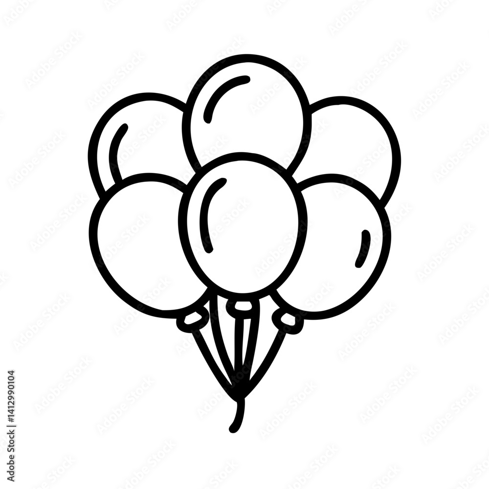 Balloon Bunch Icon Representing Festive Party Toy Balloon Bunch Icon Representing Festive Party Toy