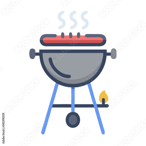 Barbecue Grill Icon Representing Outdoor Party