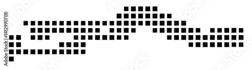 Abstract map of The Gambia showing the country with a pattern of black squares