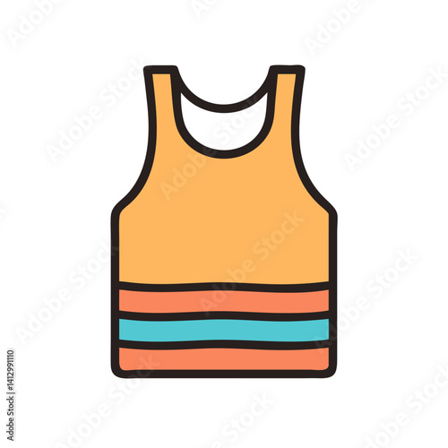  Beach Tank Top Icon Representing Summer Clothing