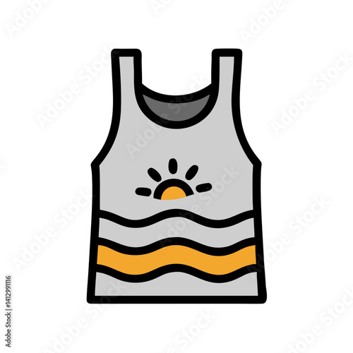  Beach Tank Top Icon Representing Summer Clothing