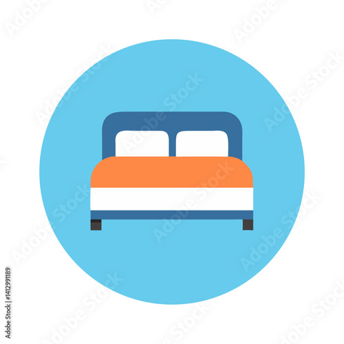 Bed Icon Representing Guest Room Accommodation