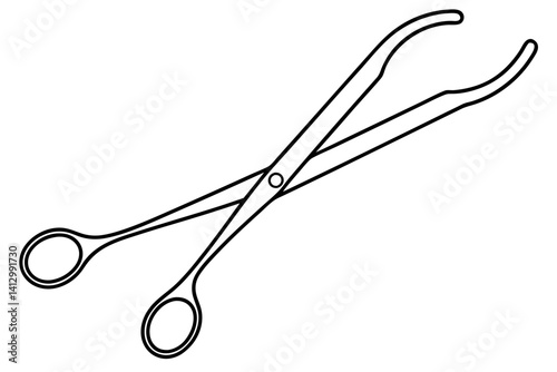 Kelly Forceps Flat Icon – Surgical Medical Tool Vector Illustration

