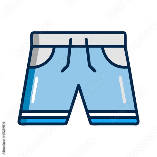 Board Shorts Icon Representing Swimwear or Beach