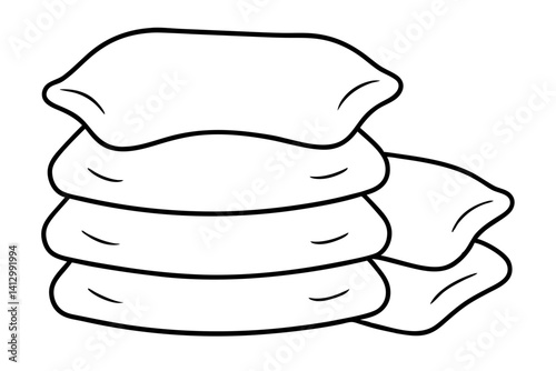 Stack of Three Bedding Pillows – Flat Decorative Cushion Icon

