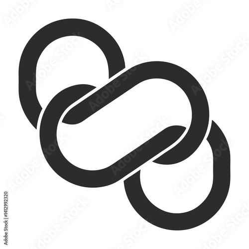 chain link cooperation icon silhouette white background