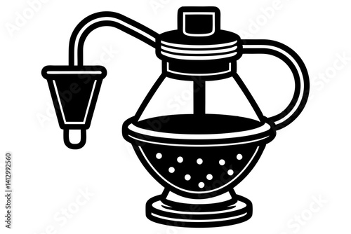 Billy Bong Water Pipe Icon – Flat Vector of Smoking Filtration Device

