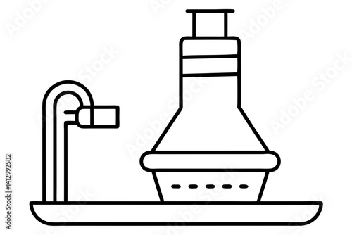 Billy Bong Water Pipe Icon – Flat Vector of Smoking Filtration Device

