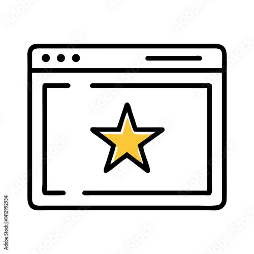  Browser Window with Star Icon Representing Online Favorites