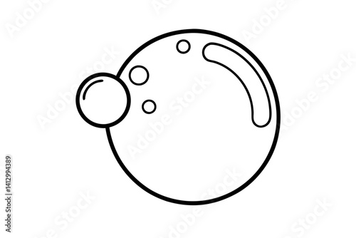Flat Minimalist Illustration of Blowing Soap Bubbles or Stock Market Bubble Concept

