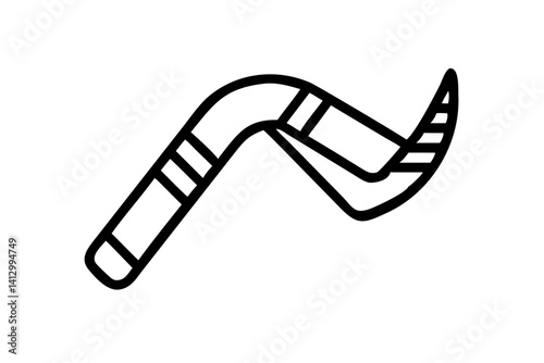 Boomerang Throwing Tool – Flat Vector Icon for Apps and Design Projects

