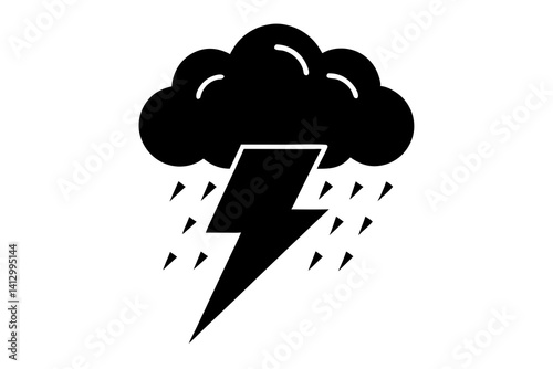 Brainstorm Icon with Lightning Bolt – Creative Thinking SVG Illustration

