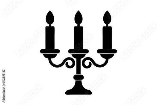 Vintage Candlestick or Chamberstick with Dripping Wax – Elegant SVG Line Art

