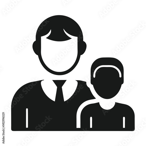 mentorship icon silhouette white background
