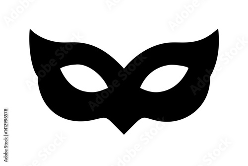 Carnival Disguise Mask Flat Icon – Festive SVG Design for Apps & Websites

