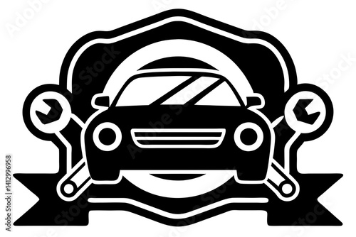 Flat Vector Icon of Car Repair Service – Auto Maintenance SVG for Web & Apps

