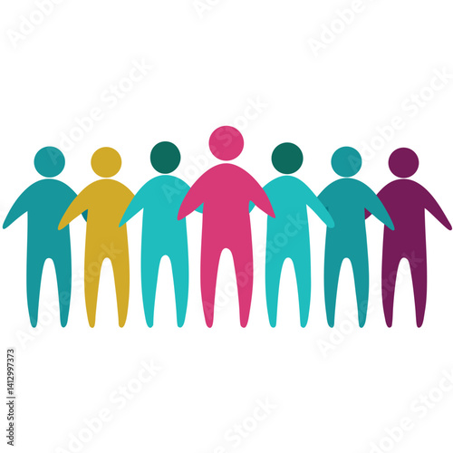 linking arms icon silhouette white background