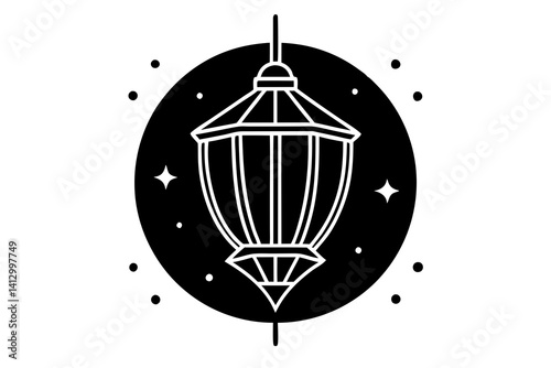 Chinese Lantern Festival Flat Icon – Festive Cultural SVG for Apps and Web

