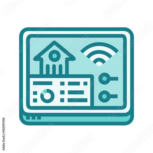 Control Dashboard Icon Representing Smart Home