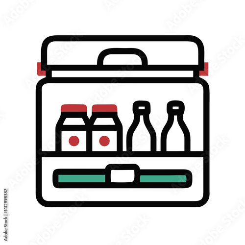 Cooler Box Icon Representing Food and Beverage Storage