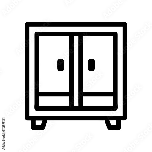 Cupboard Icon Representing Enclosed Storage Cabinet