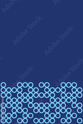 Playful blue bubble pattern on a deep blue background