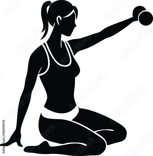 Silhouette of Woman Doing Dumbbell Lateral Raise Exercise