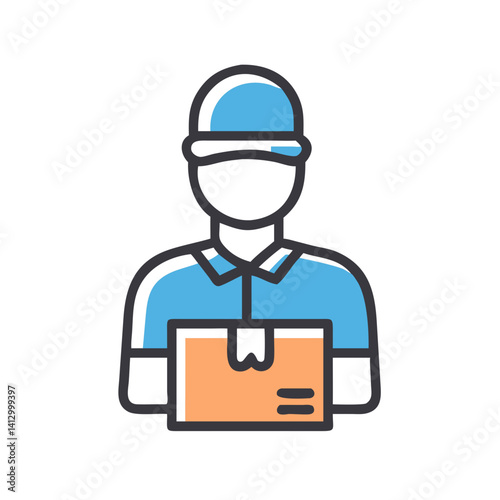 Delivery Worker Icon Representing Courier Service